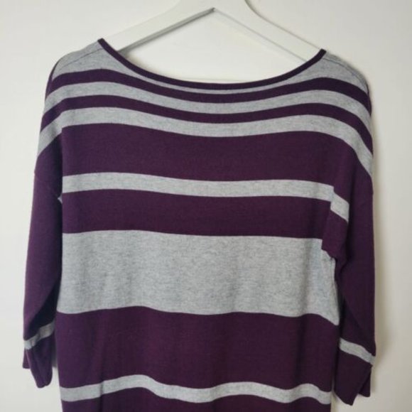 Tommy Bahama Hobart Purple & Gray Heather Stripe Pencil Sweater Dress Si… - Picture 8 of 9